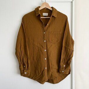 Mustard Yellow Cotton Button Down